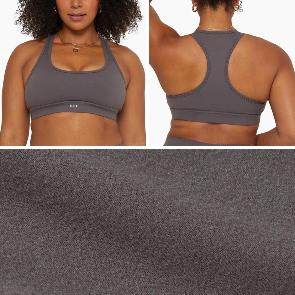 SET ACTIVE FormCloud® Racer Back Bra in Graphite, Size XL